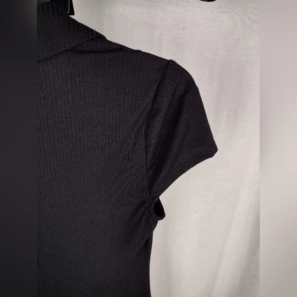 AFRM Black Short Sleeve Button Front Dress Size Small (4-6) NWT - Picture 11 of 15